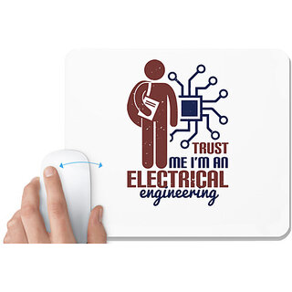                       UDNAG White Mousepad 'Engineer | trust me I'm an electrical engineering' for Computer / PC / Laptop [230 x 200 x 5mm]                                              