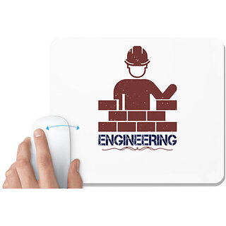                       UDNAG White Mousepad 'Engineer | engineering' for Computer / PC / Laptop [230 x 200 x 5mm]                                              