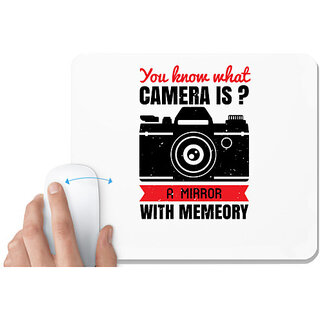                       UDNAG White Mousepad 'Cameraman | You know what CAMERA IS' for Computer / PC / Laptop [230 x 200 x 5mm]                                              