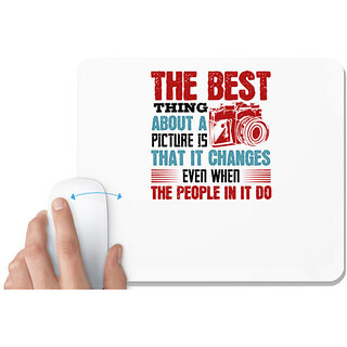                       UDNAG White Mousepad 'Cameraman | THE BEST THING ABOUT A' for Computer / PC / Laptop [230 x 200 x 5mm]                                              