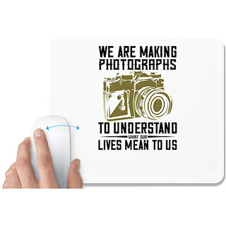                       UDNAG White Mousepad 'Cameraman | WE ARE MAKING PHOTOGRAPHS' for Computer / PC / Laptop [230 x 200 x 5mm]                                              