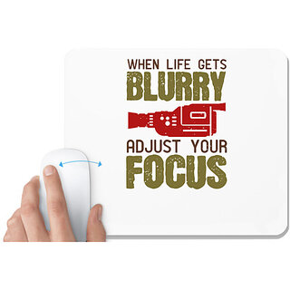                       UDNAG White Mousepad 'Cameraman | WHEN LIFE GETS BLURRY' for Computer / PC / Laptop [230 x 200 x 5mm]                                              