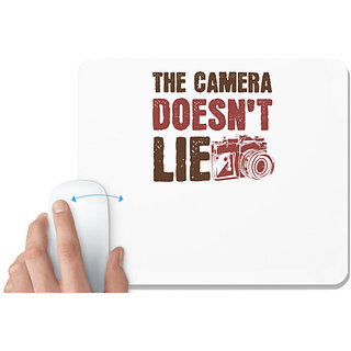                       UDNAG White Mousepad 'Cameraman | THE CAMERA DOESN'T LIE' for Computer / PC / Laptop [230 x 200 x 5mm]                                              