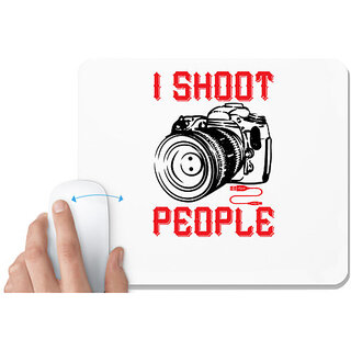                       UDNAG White Mousepad 'Cameraman | I SHOOT PEOPLE copy' for Computer / PC / Laptop [230 x 200 x 5mm]                                              