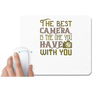                       UDNAG White Mousepad 'Cameraman | The best camera IS THE ONE YOU' for Computer / PC / Laptop [230 x 200 x 5mm]                                              