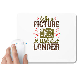                       UDNAG White Mousepad 'Cameraman | Take a picture it will last longer' for Computer / PC / Laptop [230 x 200 x 5mm]                                              