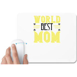                      UDNAG White Mousepad 'Mother | world best mom' for Computer / PC / Laptop [230 x 200 x 5mm]                                              