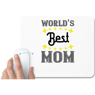                       UDNAG White Mousepad 'Mother | worlds best mom' for Computer / PC / Laptop [230 x 200 x 5mm]                                              