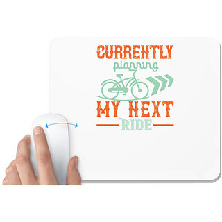                       UDNAG White Mousepad 'Rider | currently planning my next ride' for Computer / PC / Laptop [230 x 200 x 5mm]                                              