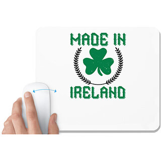                      UDNAG White Mousepad 'Ireland | Made in ireland' for Computer / PC / Laptop [230 x 200 x 5mm]                                              