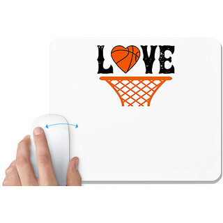                      UDNAG White Mousepad 'Basketball | Love copy 4' for Computer / PC / Laptop [230 x 200 x 5mm]                                              