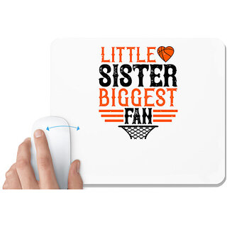                       UDNAG White Mousepad 'Sister | Little sister, biggest fan 2' for Computer / PC / Laptop [230 x 200 x 5mm]                                              