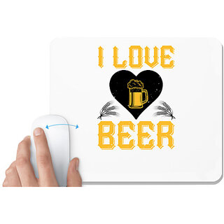                       UDNAG White Mousepad 'Beer | I love beer' for Computer / PC / Laptop [230 x 200 x 5mm]                                              