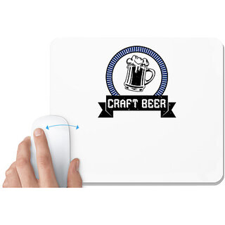                       UDNAG White Mousepad 'Beer | CRAFT BEER' for Computer / PC / Laptop [230 x 200 x 5mm]                                              