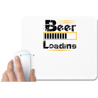                       UDNAG White Mousepad 'Beer | Beer Loading' for Computer / PC / Laptop [230 x 200 x 5mm]                                              