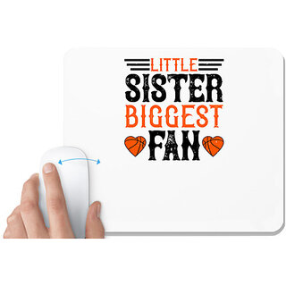                       UDNAG White Mousepad 'Sister | Little sister, biggest fan' for Computer / PC / Laptop [230 x 200 x 5mm]                                              