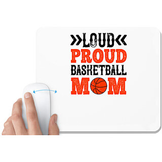                       UDNAG White Mousepad 'Mother | Loud proud basketball mom' for Computer / PC / Laptop [230 x 200 x 5mm]                                              