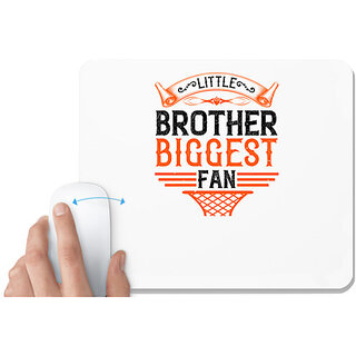                       UDNAG White Mousepad 'Brother | Little brother, biggest fan' for Computer / PC / Laptop [230 x 200 x 5mm]                                              
