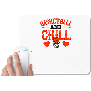                       UDNAG White Mousepad 'Basketball | Basketball & chill 2' for Computer / PC / Laptop [230 x 200 x 5mm]                                              