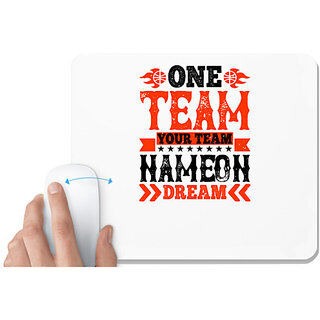                       UDNAG White Mousepad 'Basketball | One team. Your team. Name on dream' for Computer / PC / Laptop [230 x 200 x 5mm]                                              