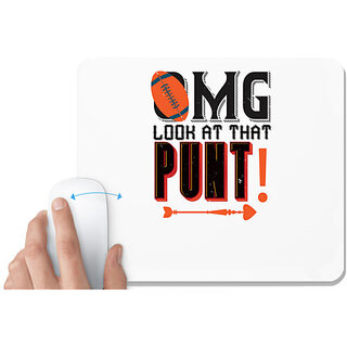                       UDNAG White Mousepad 'Basketball | Omg look at that punt' for Computer / PC / Laptop [230 x 200 x 5mm]                                              