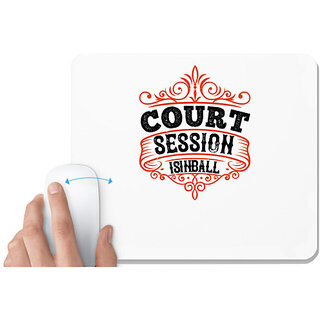                       UDNAG White Mousepad 'Basketball | Court is in ball session' for Computer / PC / Laptop [230 x 200 x 5mm]                                              