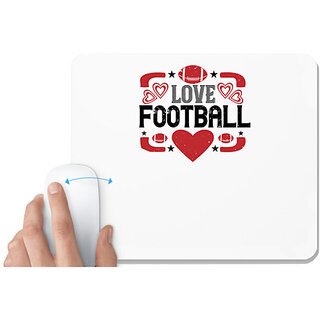                       UDNAG White Mousepad 'Football | Love football 3' for Computer / PC / Laptop [230 x 200 x 5mm]                                              