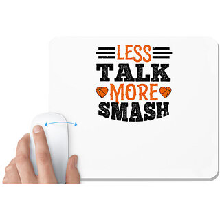                       UDNAG White Mousepad 'Basketball | Less talk, more smash' for Computer / PC / Laptop [230 x 200 x 5mm]                                              