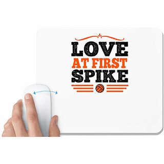                       UDNAG White Mousepad 'Basketball | Love at first spike-02' for Computer / PC / Laptop [230 x 200 x 5mm]                                              