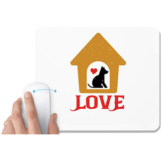                       UDNAG White Mousepad 'Dog | love copy 3' for Computer / PC / Laptop [230 x 200 x 5mm]                                              