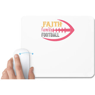                       UDNAG White Mousepad 'Football | Faith family football copy' for Computer / PC / Laptop [230 x 200 x 5mm]                                              