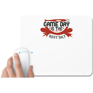                      UDNAG White Mousepad 'Baseball | Game day is the best day 4' for Computer / PC / Laptop [230 x 200 x 5mm]                                              
