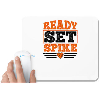                       UDNAG White Mousepad 'Basketball | Ready, set, spike' for Computer / PC / Laptop [230 x 200 x 5mm]                                              