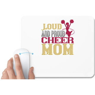                       UDNAG White Mousepad 'Mother | Loud & proud cheer mom 2' for Computer / PC / Laptop [230 x 200 x 5mm]                                              
