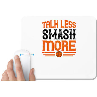                       UDNAG White Mousepad 'Basketball | Talk less, smash more' for Computer / PC / Laptop [230 x 200 x 5mm]                                              