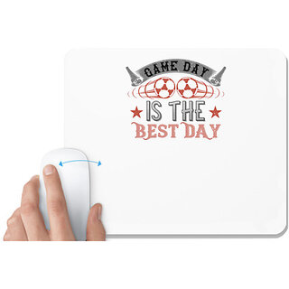                       UDNAG White Mousepad 'Football | Game day is the best day 3' for Computer / PC / Laptop [230 x 200 x 5mm]                                              