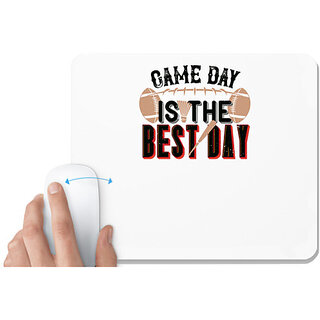                       UDNAG White Mousepad 'Football | Game day is the best day' for Computer / PC / Laptop [230 x 200 x 5mm]                                              