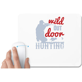                       UDNAG White Mousepad 'Hunting | wild outdoor hunting' for Computer / PC / Laptop [230 x 200 x 5mm]                                              