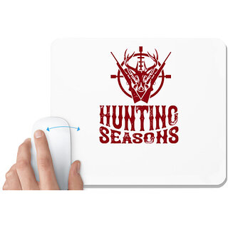                       UDNAG White Mousepad 'Hunting | Hunting seasons' for Computer / PC / Laptop [230 x 200 x 5mm]                                              