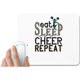                       UDNAG White Mousepad 'Mother | Eat sleep cheer mom' for Computer / PC / Laptop [230 x 200 x 5mm]                                              