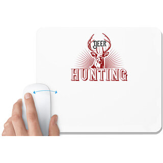                       UDNAG White Mousepad 'Hunting | Deer hunting' for Computer / PC / Laptop [230 x 200 x 5mm]                                              