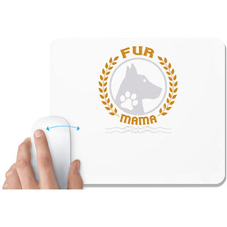                       UDNAG White Mousepad 'Dog | fur mama' for Computer / PC / Laptop [230 x 200 x 5mm]                                              