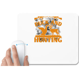                       UDNAG White Mousepad 'Hunting | Duck and hunting' for Computer / PC / Laptop [230 x 200 x 5mm]                                              
