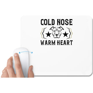                       UDNAG White Mousepad 'Dog | cold nose warm heart' for Computer / PC / Laptop [230 x 200 x 5mm]                                              