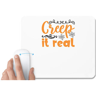                       UDNAG White Mousepad 'Christmas | creep it real' for Computer / PC / Laptop [230 x 200 x 5mm]                                              
