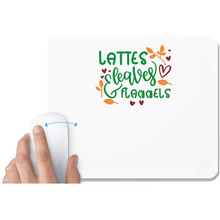                       UDNAG White Mousepad 'Witch | LATTES, LEAVES & FLANNELS' for Computer / PC / Laptop [230 x 200 x 5mm]                                              