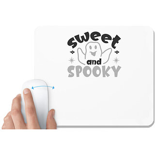                       UDNAG White Mousepad 'Witch | sweet and spooky' for Computer / PC / Laptop [230 x 200 x 5mm]                                              