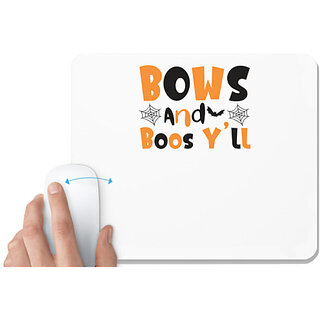                       UDNAG White Mousepad 'Witch | bows and boos yll' for Computer / PC / Laptop [230 x 200 x 5mm]                                              