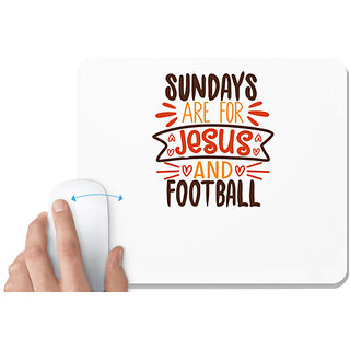                       UDNAG White Mousepad 'Football | sundays' for Computer / PC / Laptop [230 x 200 x 5mm]                                              