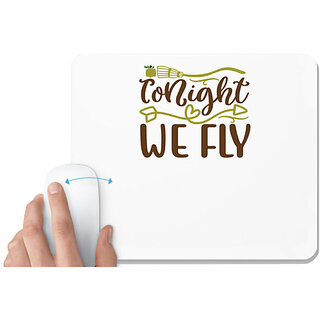                       UDNAG White Mousepad 'Witch | tonight we fly' for Computer / PC / Laptop [230 x 200 x 5mm]                                              